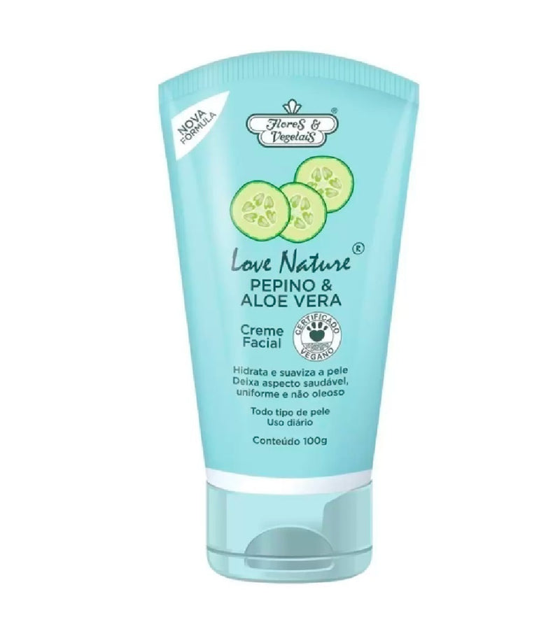 Flores e Vegetais Creme Facial Pepino & Aloe Vera 100g